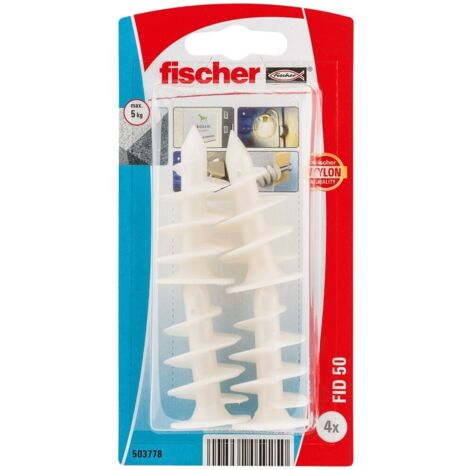 Fischer 16810 Confezione 4 Tasselli 50mm per Ancoraggio su Materiali Isolanti