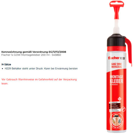 Fischer 1x GOW colle de montage 200 ml - 545860