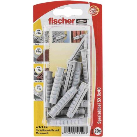 Fischer 20x Dübel SX 8x40 - 49108 Auslauf