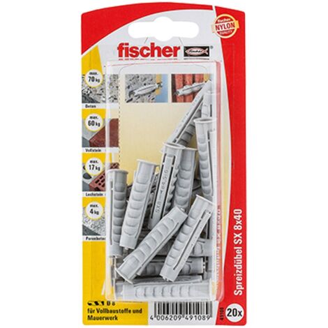 Fischer 20x Dübel SX 8x40 - 49108 Auslauf