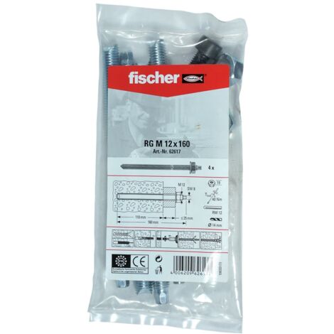 Fischer 4x Ankerstange RG M 12 x 160 B Beutel - 062617
