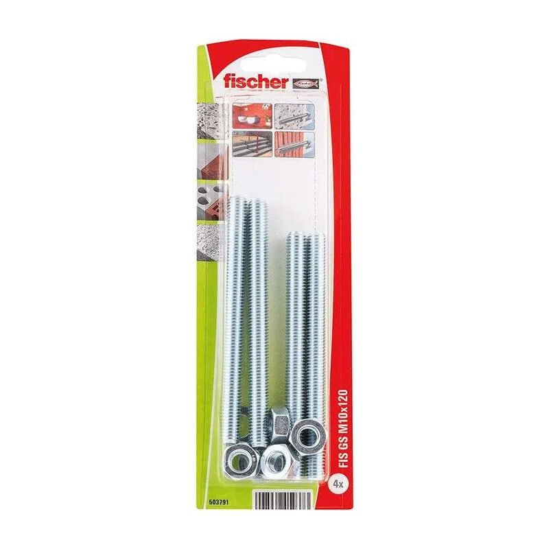 

Varilla roscada 6x110mm con tuerca y arandela, 4 piezas