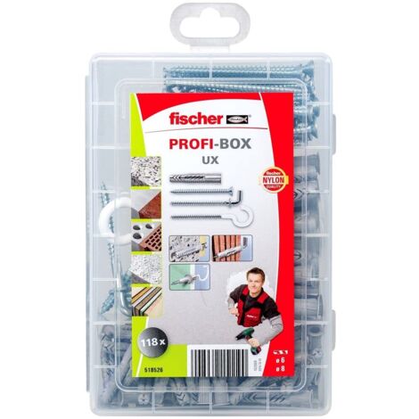 fischer 518526 Set di Spine, Grigio, Set di 118 Pezzi