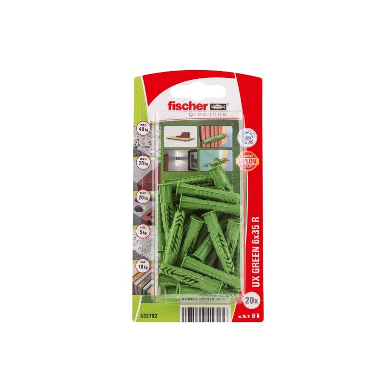 FISCHER 532702 Tassello universale UX Verde 6 x 35...