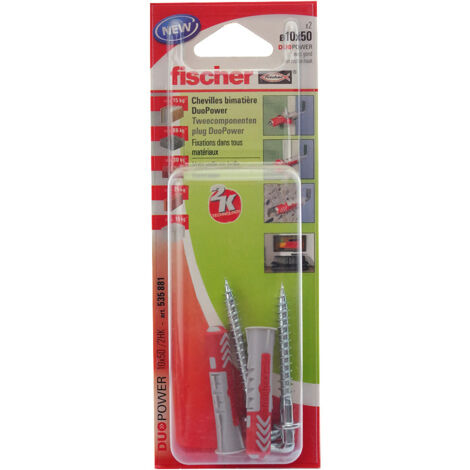 Fischer 535002 DuoPower 10 x 50 WH K NV Set de chevilles 50 mm 10 mm 1 set