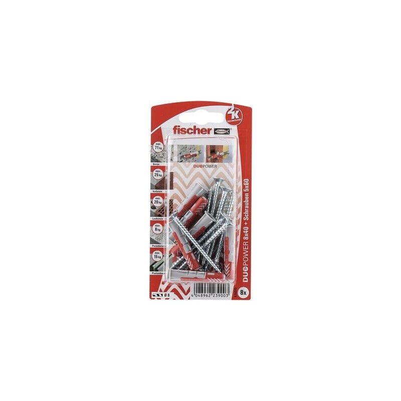 

535215 DUOPOWER 535215-JUEGO DE DUELAS, 40 MM, 8 STK - Fischer
