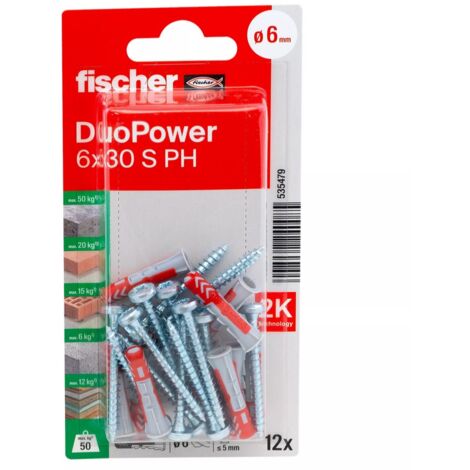 FISCHER 535479 DuoPower 6 x 30 S PH, 12 Stk