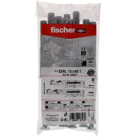 fischer 536274 - Fixation pour cadres SXRL 10 x 120 FUS en acier  électrozingué (10pcs)