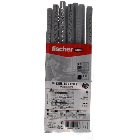 fischer 536279 - Fixation pour cadres SXRL 10 x 120 T en acier électrozingué (10pcs)