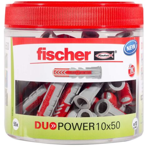 Fischer 541921 Tasselli per lattina, Grigio, DUOPOWER 10x50 Dose (55)