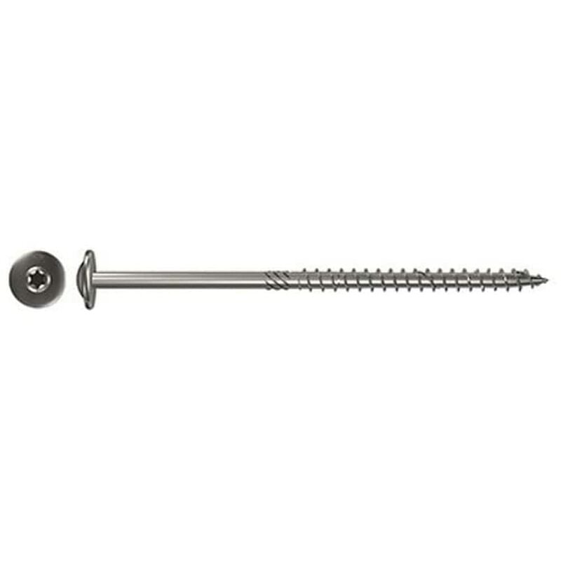 Fischer - Power-Fast fpf-wt 6,0 x 120 A2P – Viti per costruzione in legno con filettatura parziale e testa piatta, per costruzione in legno, acciaio
