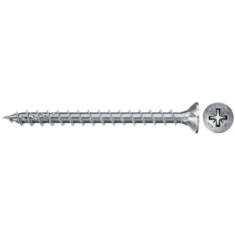 Vis PowerFast II FPF II CZF, 40x25 BC, tête fraisée, entraînement PZ, filetage plein, zingué, boîte 1000 Fischer 670190
