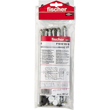 Fischer 6x cheville de fixation pour dormant de fenêtre F 10 M 182 B sachet - 49147