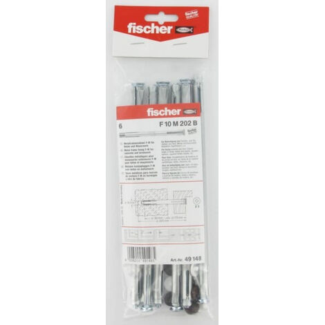 Fischer  6x  chevilles  cadre  fenêtre  F  10  M  202  B  Sachet  -  49148