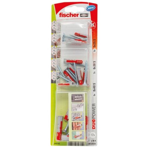 FISCHER - Assortiment cheville + vis duopower ass 5x25/6x30/8x41