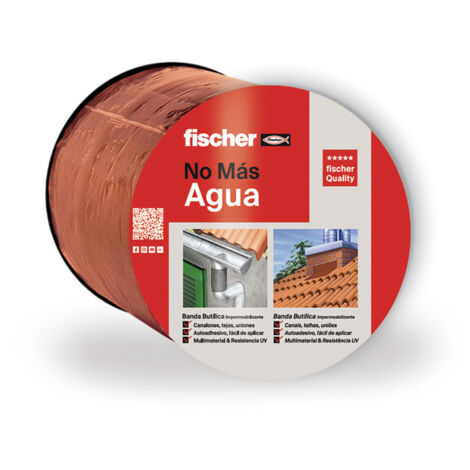 Fischer – Bande butyle imperméable 10cm x 10m – Caoutchouc butyle autocollant – Pour réparations de toits et gouttières – Résistant aux intempéries