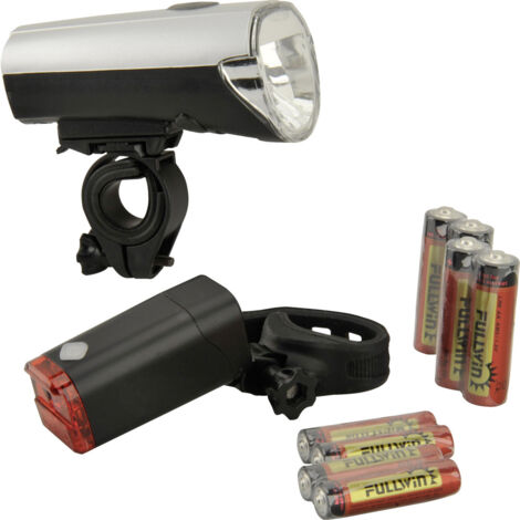 Fischer Batterie LED Beleuchtungs-Set 10/20 Lux Fahrradbeleuchtung & Dynamos