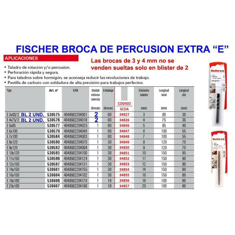 

fischer broca e-18 extra 18x160 530606 - Mibricotienda