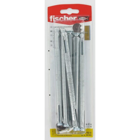 Fischer – Cheville 152 mm pour béton et briques perforées – Acier zingué galvanisé – Lot de 6 pièces – Charge maximale 6 Nm - F10M152K