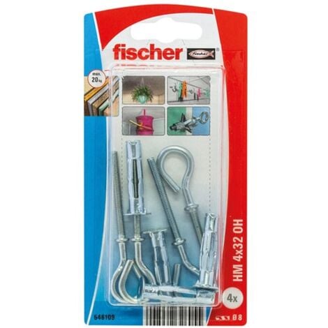 FISCHER - Cheville corps creux piton hm4x32 blister de 4
