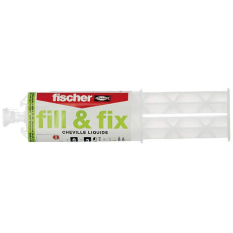 Fischer – Cheville liquide Fill&Fix 25 ml – Réparation béton et bois – Fixation légère – Durcissement rapide 2 min