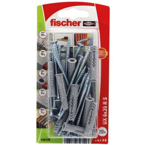 FISCHER - Cheville multimat ux 6x35rs blister de 20