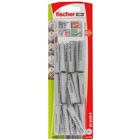 FISCHER - Cheville multimat ux 8x50 r blister de 30