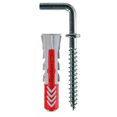 Fischer Chevilles Duopower 6 avec Crochet Moyen 6x30 mm - 6 Pièces