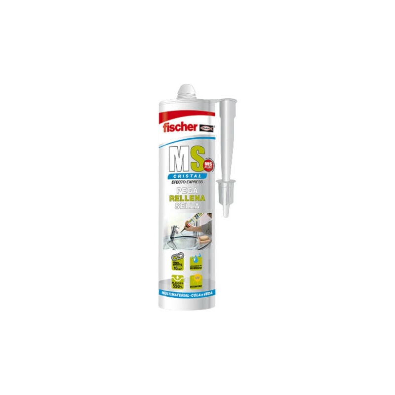 Mastic d'étanchéité adhésive FISCHER - ms cristal transparent - 290 ml - 96000 - Transparent