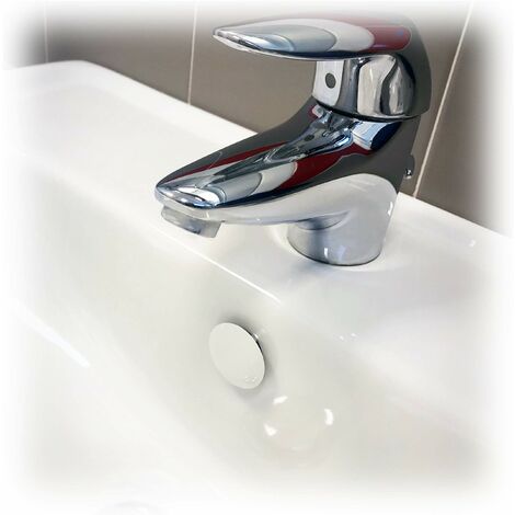 Fischer Copertura Foro Troppo Pieno TTP Bianco, Coperchio Adatto per Lavabi, Lavandini e Bidet, per Bagni e Cucine, 551886