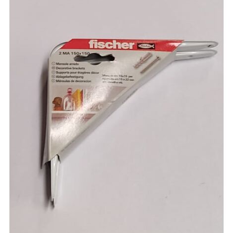 FISCHER - COPPIA REGGIMENSOLE PER ARREDOCASA 150x150MM - COLORE BIANCO 
