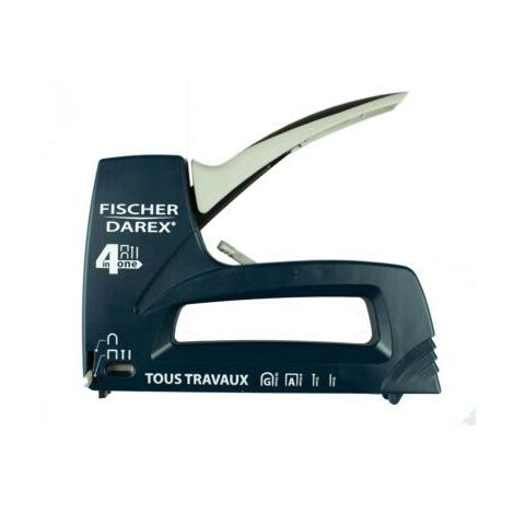 Fischer Darex – Agrafeuse-cloueuse manuelle 4 fonctions – Agrafes 8 à 14 mm – Clouage type P et PT 15 mm – Pour bois dur et teck