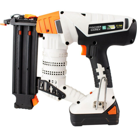 Fischer Darex – Cloueur électrique sans fil 15-50mm – 2 batteries 18V – Cadence 120 coups/minute – Force d'impact réglable pour gros travaux