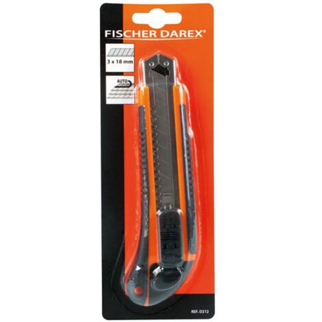 Fischer Darex – Cutter 18mm 6 lames – Lame large pour coupe précise – Outil pour matériaux variés – Usage professionnel