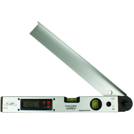 Fischer Darex – Équerre digitale à niveau – Plage de mesure 0 à 230° – Écran LCD clair – Aluminium léger et durable pour chantiers