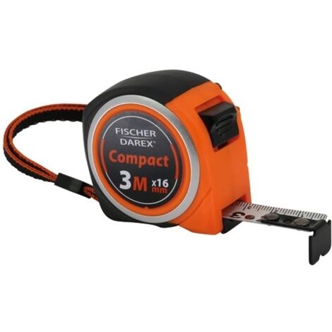 FISCHER DAREX - Mètre ruban compact bi matière autobloquant 3m x 16mm