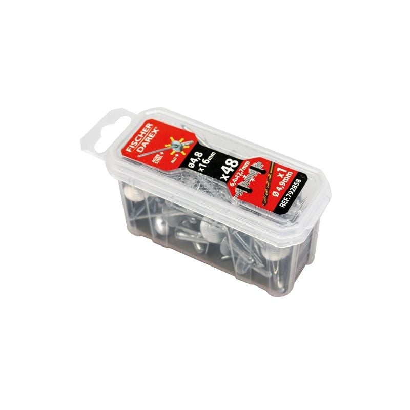 Fischer Darex - rivets aveugle 4.8X16 X48PCS tete larg 1190184