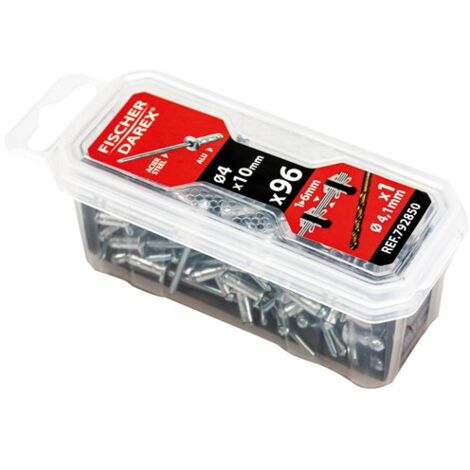 FISCHER DAREX - Rivets aveugle 4x10 x 96 pièces tête large plate