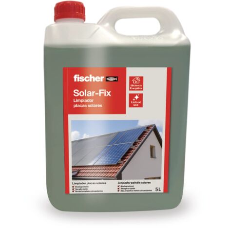 fischer - Detergente per piastre solari con tensioattivi e inodore  Applicabile con spray o panno in microfibra  Non graffia, non lascia residui sulla piastra solare  Non necessita di risciacquo