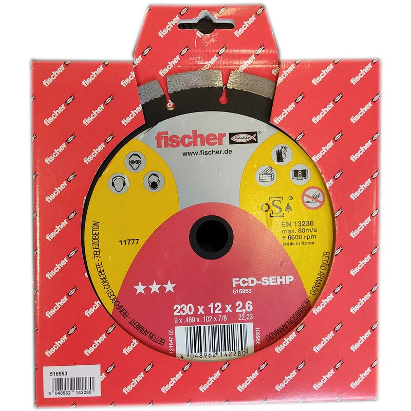 

Disco diamante FCD-SEHP 230X12X2,6 - Fischer