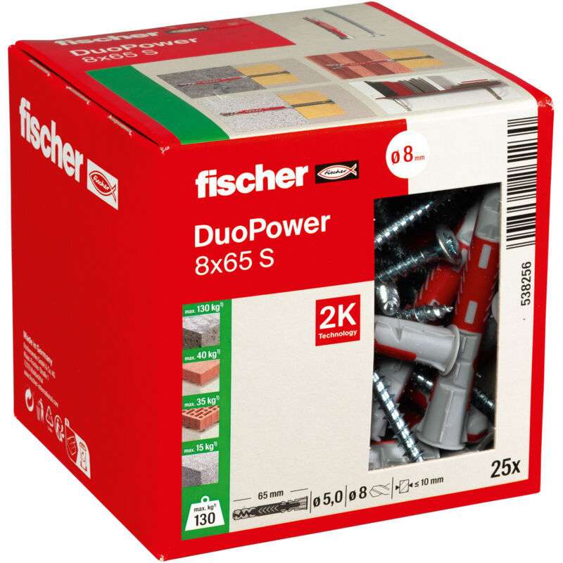 Dübel Duopower 8x65 S Ld 25 Stk - Fischer