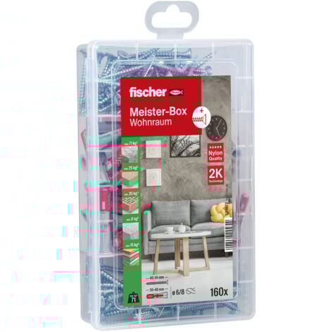 Fischer Dübel-Sortiment Meisterbox DUOPOWER + Schrauben 160 tlg.