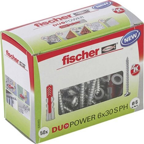 Fischer DUOPOWER 6x30 S PH LD Cheville 2 éléments 30 mm 6 mm 535463 50 pc(s)