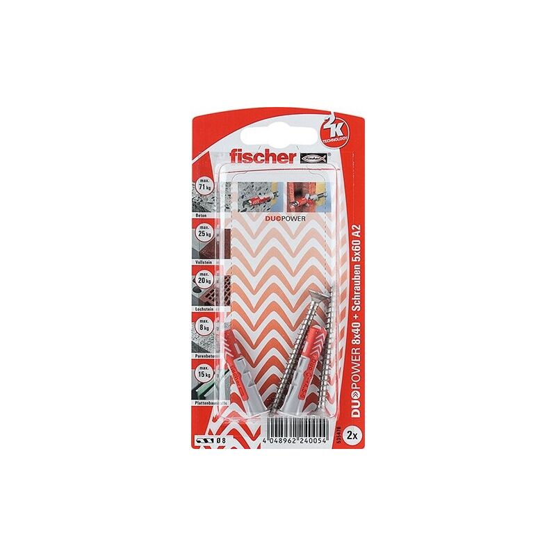 

DUOPOWER 8X40 S A2 K (2) ART. 535476 CANTIDAD: 1 - Fischer