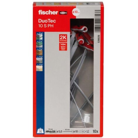 Fischer DUOTEC 10 S PH LD tassello rosso e grigio 10 mm