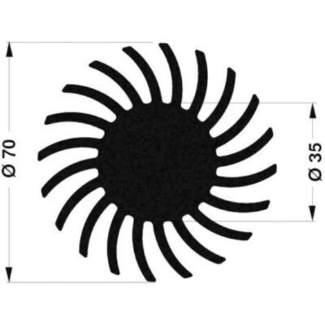 Fischer Elektronik 10021483 SK 571 20 SA Dissipatore per LED 2.15 K/W (Ø x A) 70 mm x 20 mm