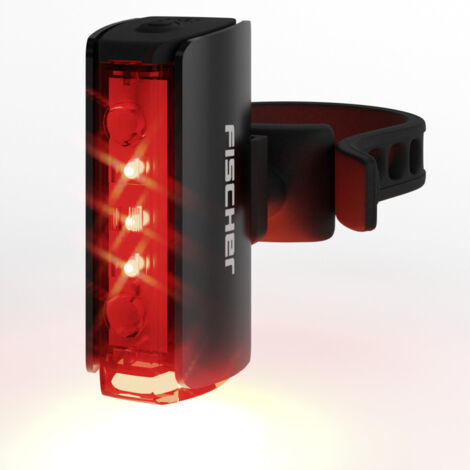 FISCHER FAHRRAD Fahrrad-Rücklicht PLUS TWIN STOP LED Schwarz