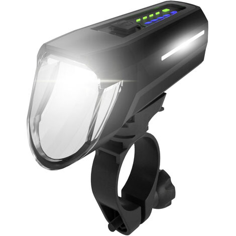FISCHER FAHRRAD Fahrrad-Scheinwerfer Frontlicht 100 Lux LED akkubetrieben Schwarz