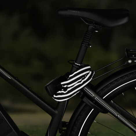 FISCHER FAHRRAD  Kettenschloss  Schwarz reflektierende Ummantelung Zahlenschloss