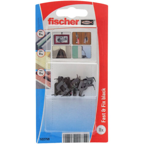 Fischer Fast & Fix K NV Crochet mural noir Contenu: 1 set V887563